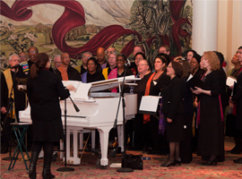 The Multicultural Choir from St. Camillus in Silver Spring Maryland provides uplifting music for the Mass.