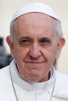 Pope Francis is seen as he arrives to lead his general audience in St. Peter's Square at the Vatican April 3. (CNS photo/Paul Haring)