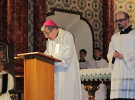 SEIA Chairman Bishop Madden speaks at the prayer service for the Common Agreement