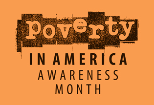 Ad for Poverty Awareness Month.
