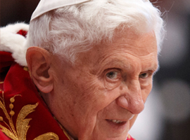 Pope Benedict XVI at a Mass for the Knights of Malta in 2013. CNS Photo/Paul Haring.