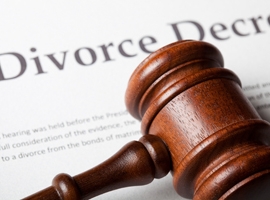 Divorce Decree with gavel. 
