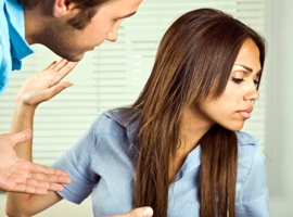 An angry woman gestures towards an man during a domestic conflict. iStock image for illustrative purposes only.