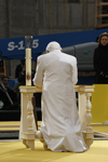 Pope Benedict prays at ground zero in 2008. CNS photo/Nancy Wiechec.
