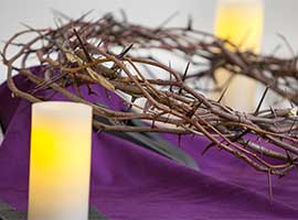 A crown of thorns in a New York Church is symbolic of Lent.  CNS Photo/Octavio Duran