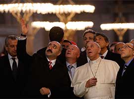 Pope Francis visits the Hagia Sophia Museum in Istanbul in November 2014. CNS photo/Paul Haring