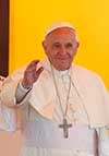 Pope Francis waves at a crowd during his 2015 South America trip, CNS Photo/Paul Haring