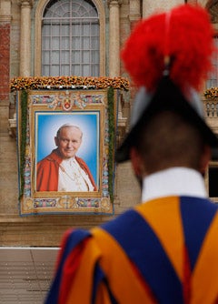 Cardinal Tarcisio Bertone, the Vatican secretary of state, celebrates a Mass of thanksgiving for the beatification of Pope John Paul II in St. Peter's Square at the Vatican. (CNS photo/Paul Haring)