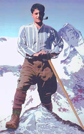 Blessed Pier Giorgio Frassati  ona mountain climb.  Photo: © Associazione Pier Giorgio Frassati, Rome. Used with permission.