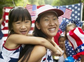 faithful citizenship mother daughter july 4th parade montage