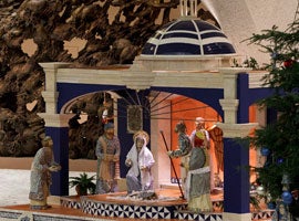 The custom of displaying figures depicting the bisth of Jesus Christ owes its origin to st. Francis of Assisi. The custom of displaying figures depicting the bisth of Jesus Christ owes its origin to st. Francis of Assisi.