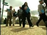 Participants in USCCB's annual social ministry gathering walk to Congress.