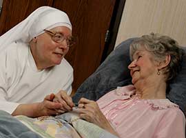 Scene from a nursing home operated by the Little Sisters of the Poor