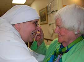 Scene from a nursing home operated by the Little Sisters of the Poor