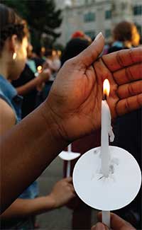 Prayer for Peace in our Communities prayer card image.