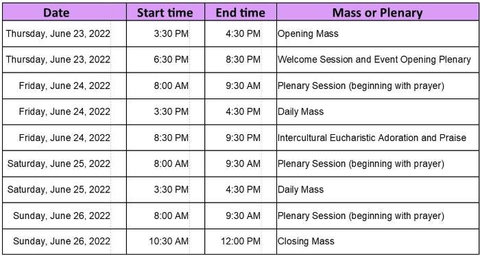 Schedule