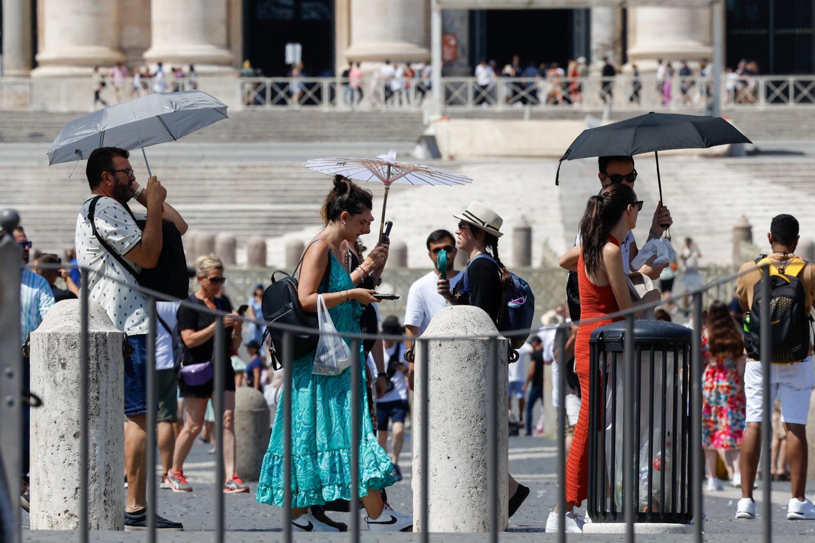 Using umbrellas for shade