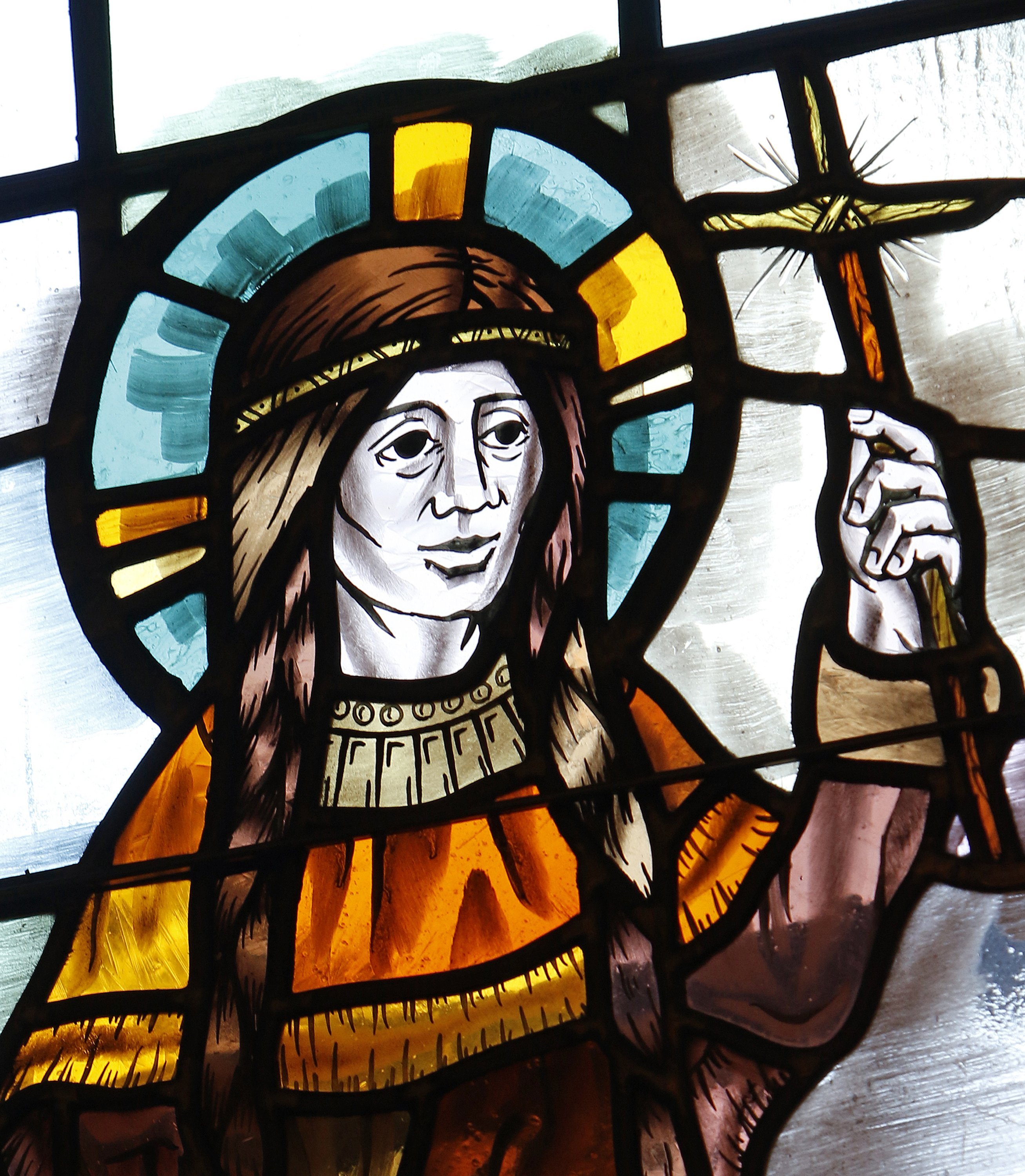 St. Kateri Tekakwitha stained-glass window.