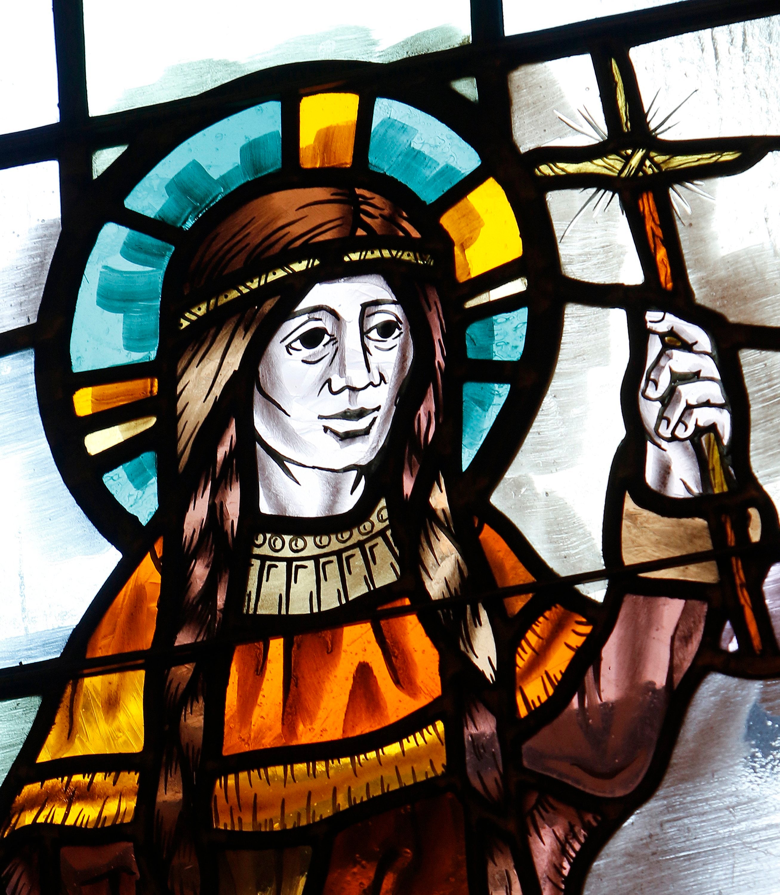 St. Kateri Tekakwitha stained-glass window.