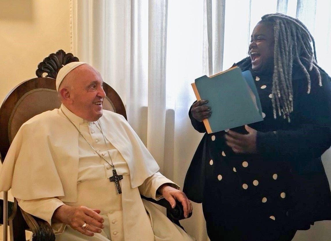 Pope Francis and Tazamisha Alexander