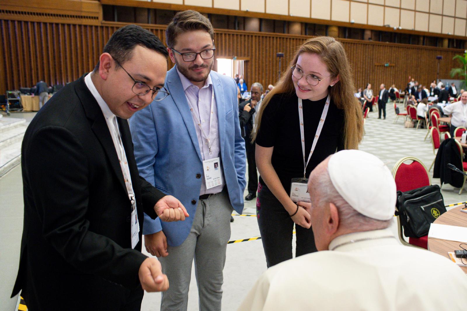 Pope Francis with U.S. synod members