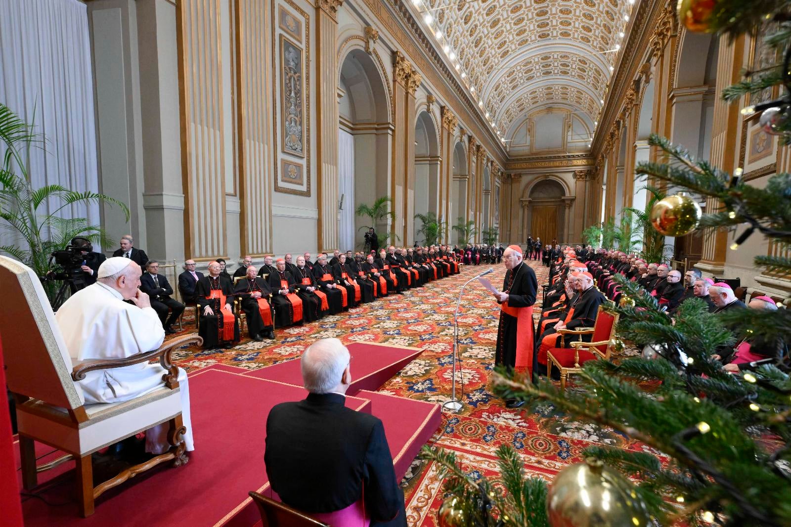 Cardinal Re addresses pope