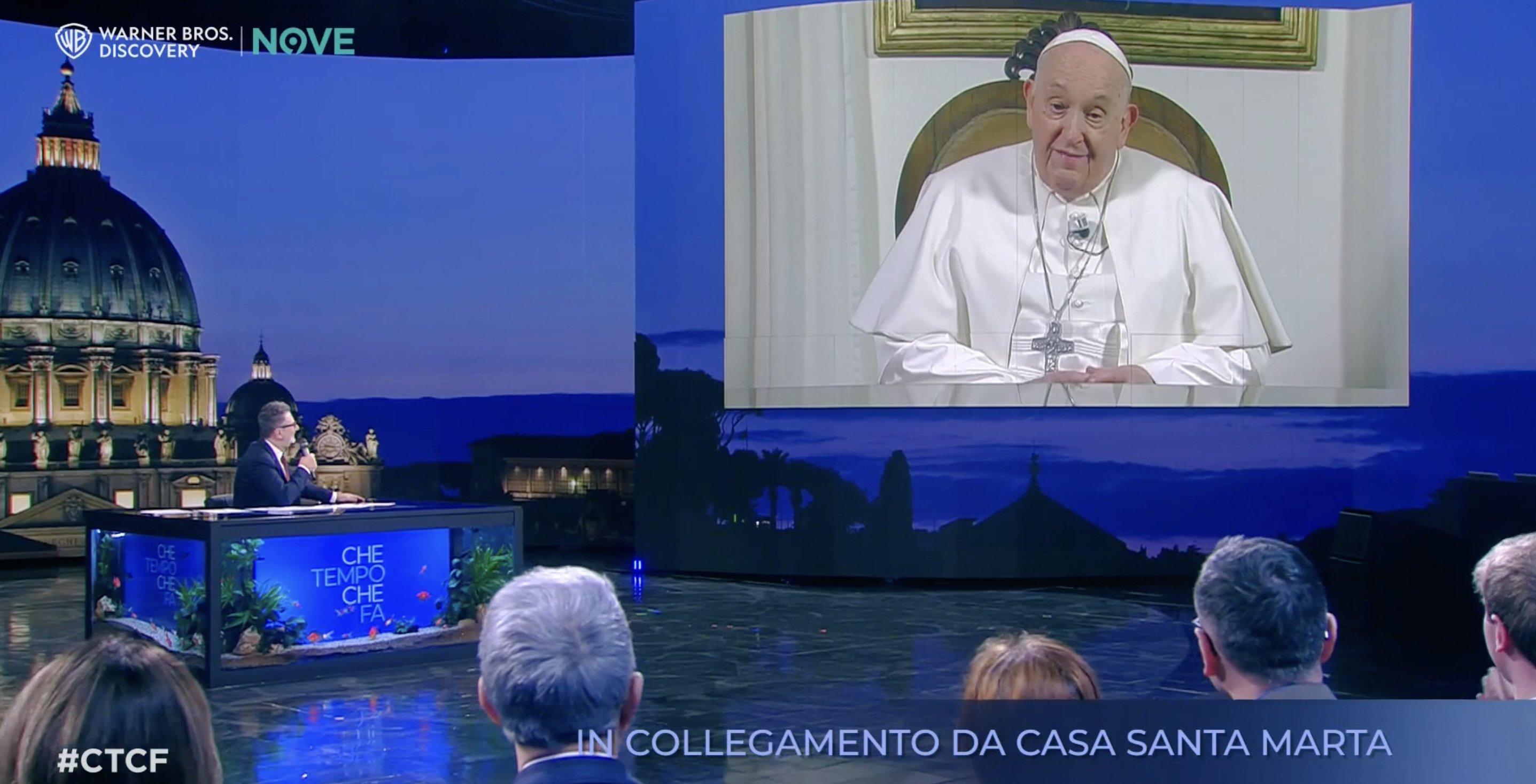 Pope Francis on Italian television
