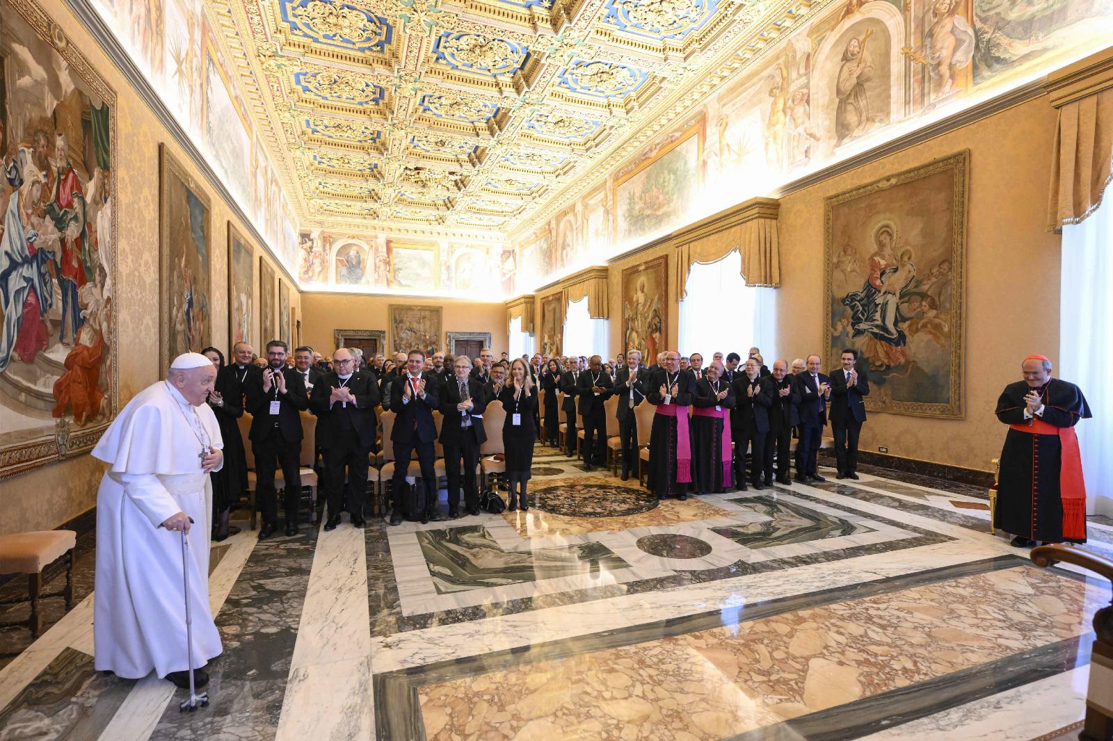Pope Francis with leaders of Catholic universities