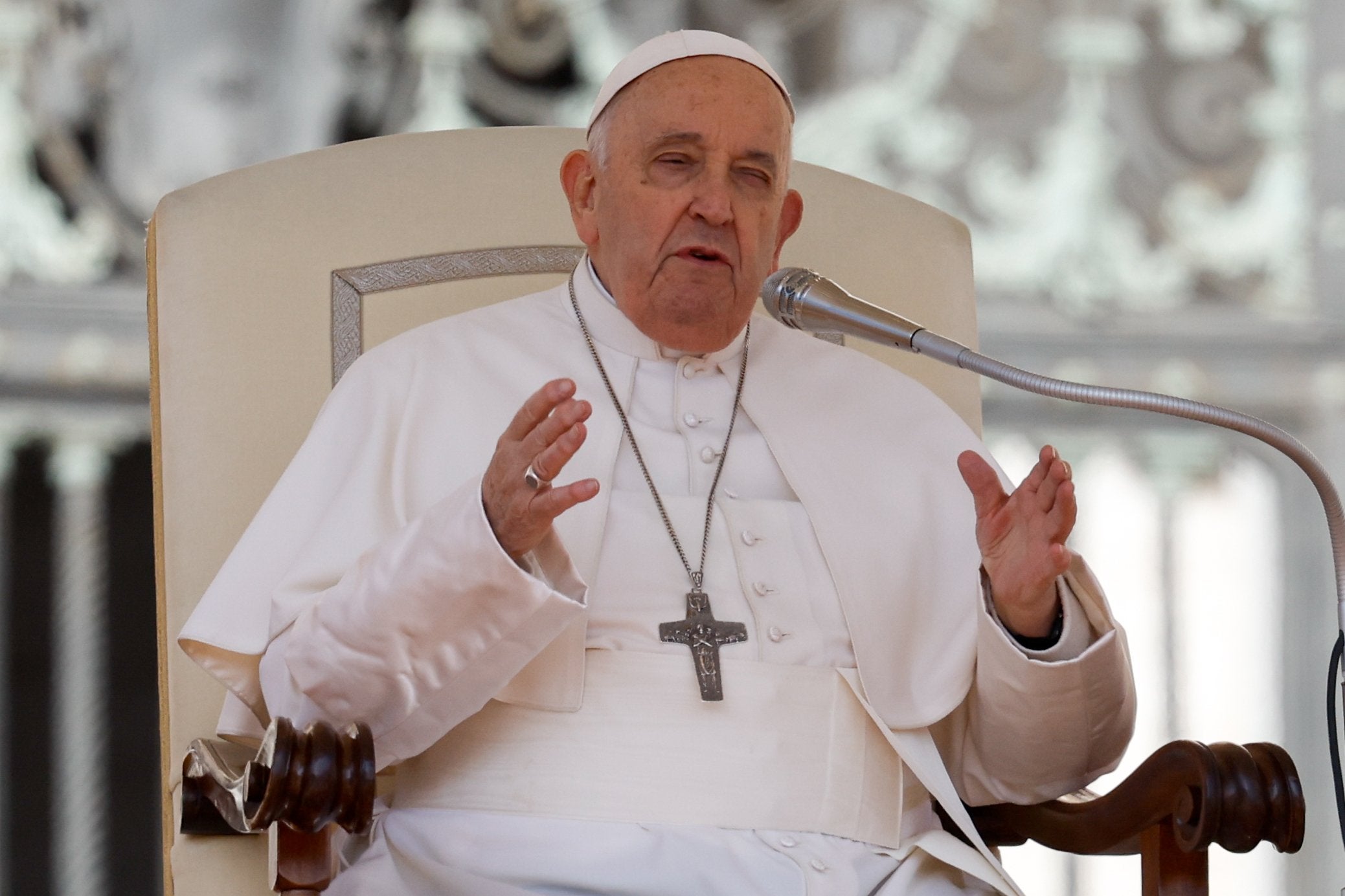 Pope Francis at his weekly general audience