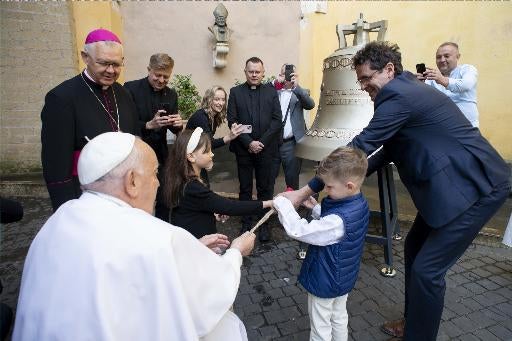 Pope Francis rings a bell