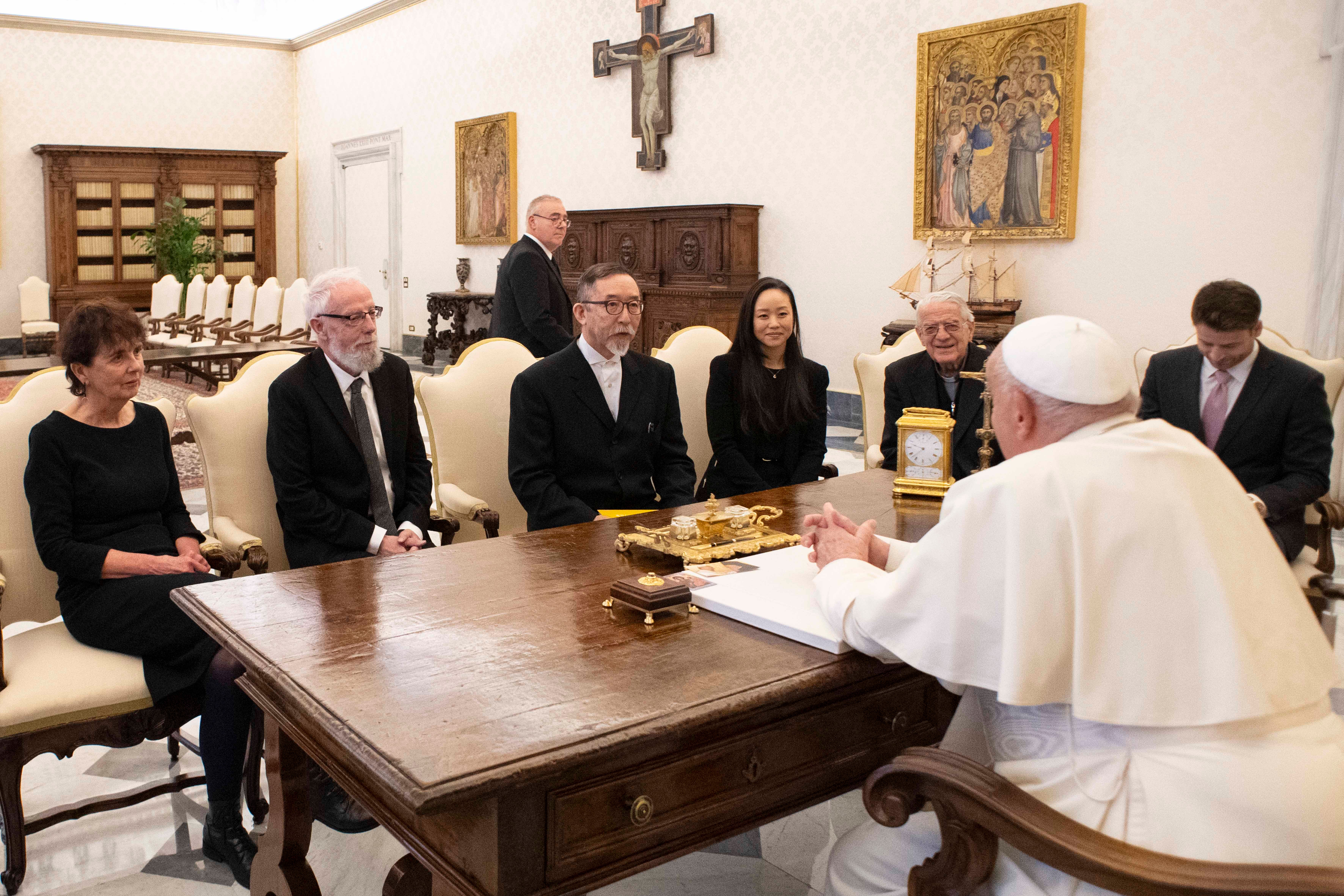 Pope Francis meets with Ratzinger Prize winners.