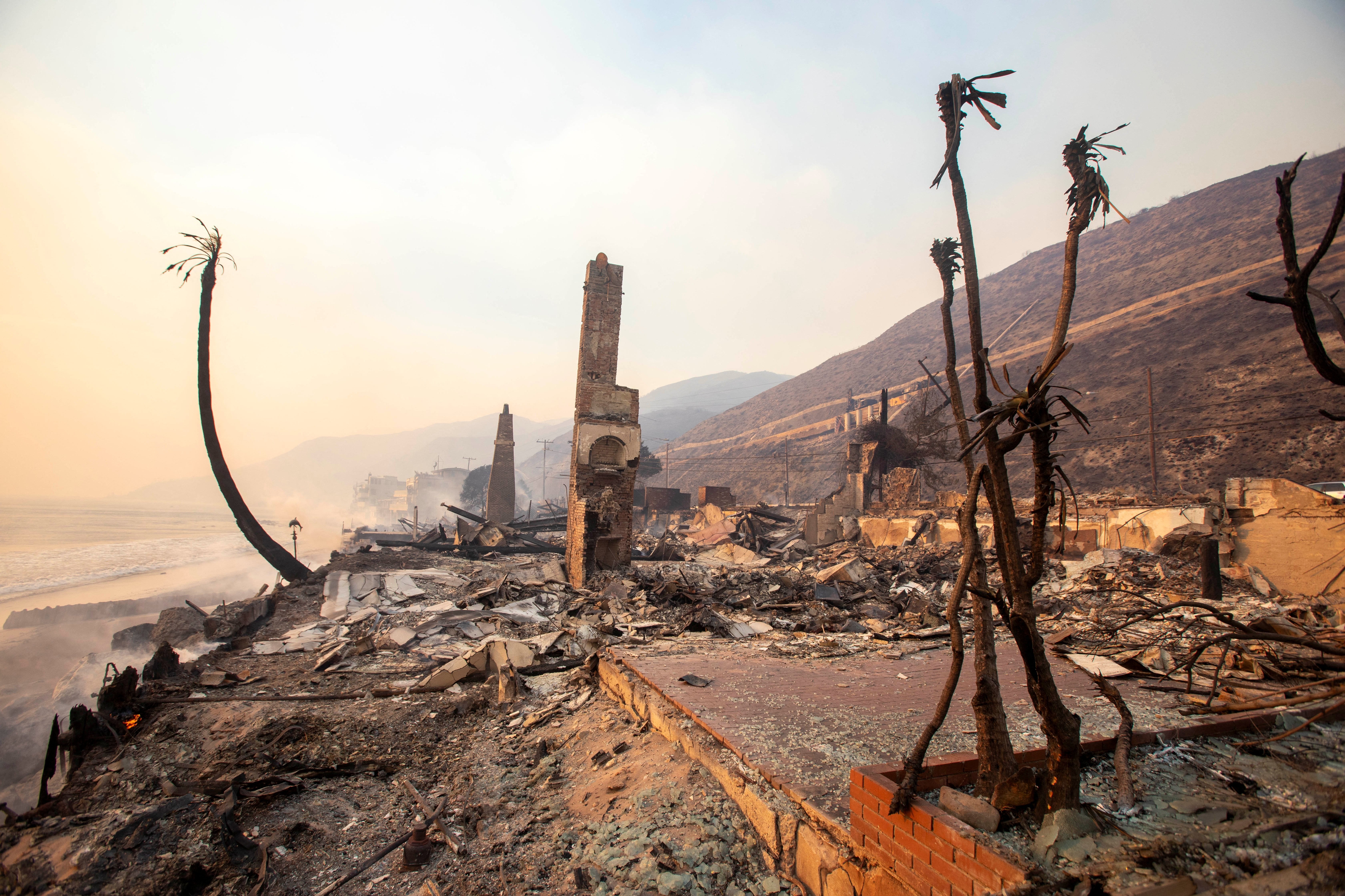Fire damage in Malibu, California