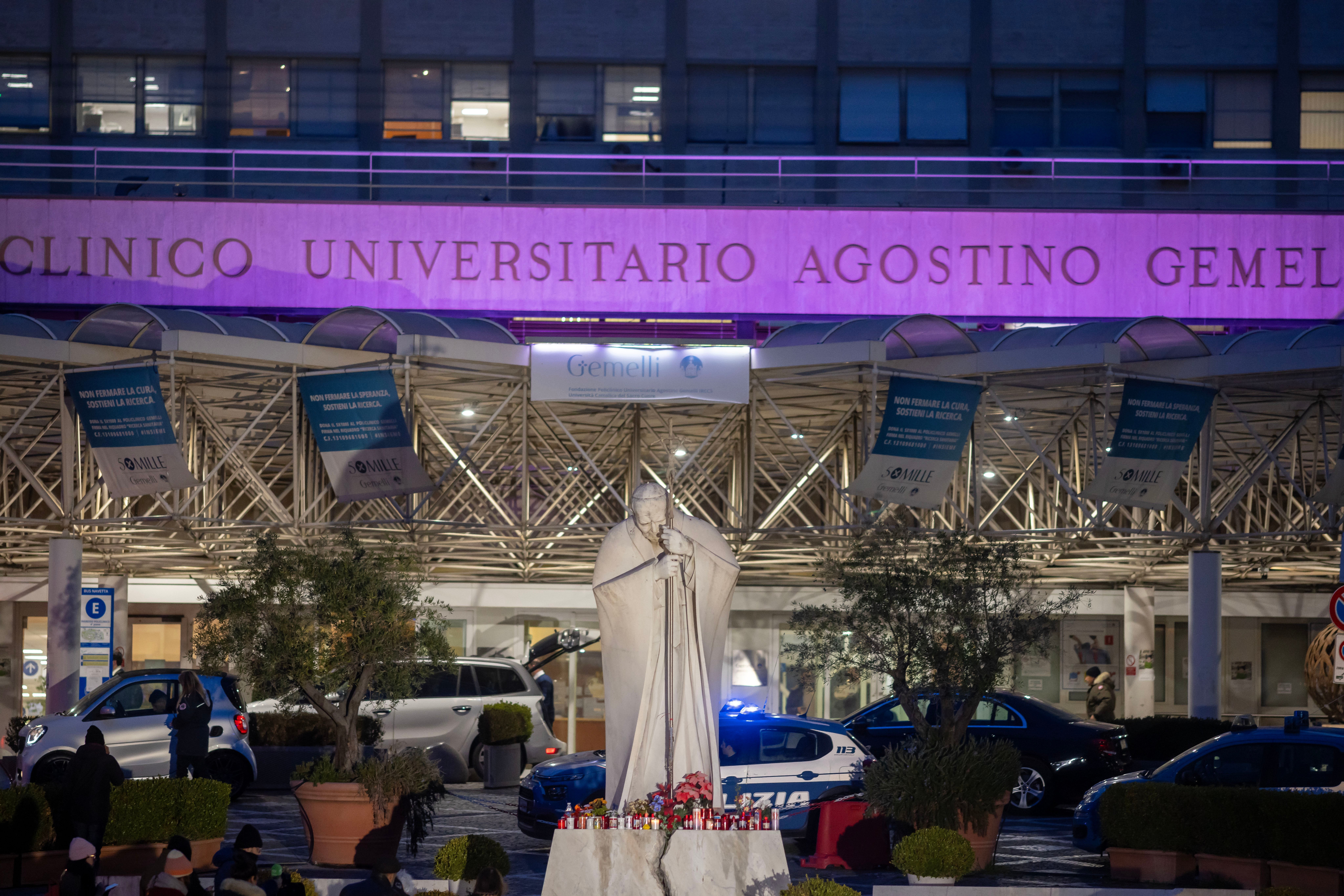 The entrance to Rome's Gemelli hospital