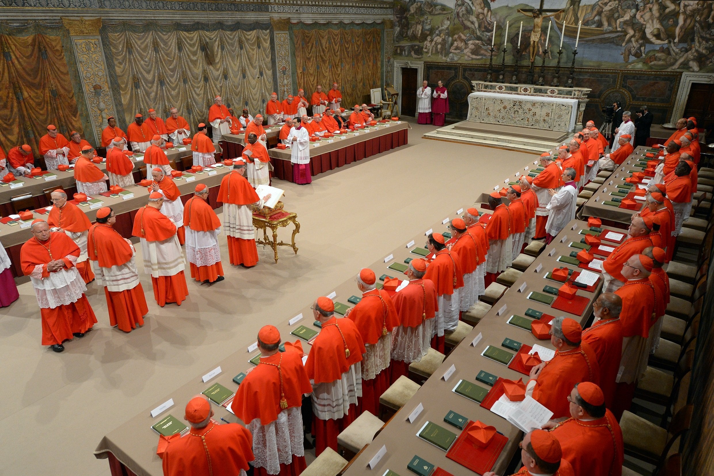 Cardinals in the Sistine Chapel in 2013