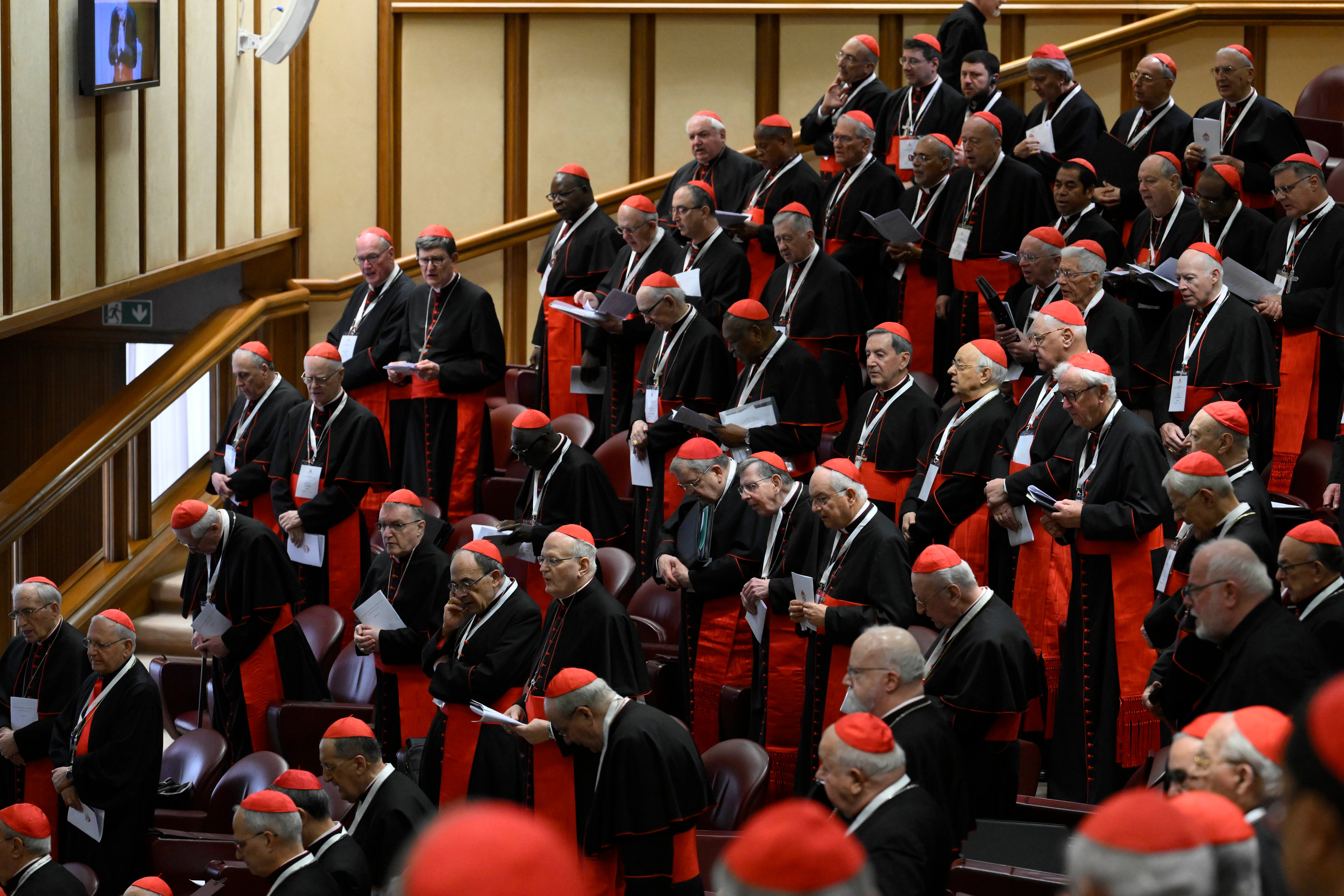 The cardinals hold their general congregation meeting