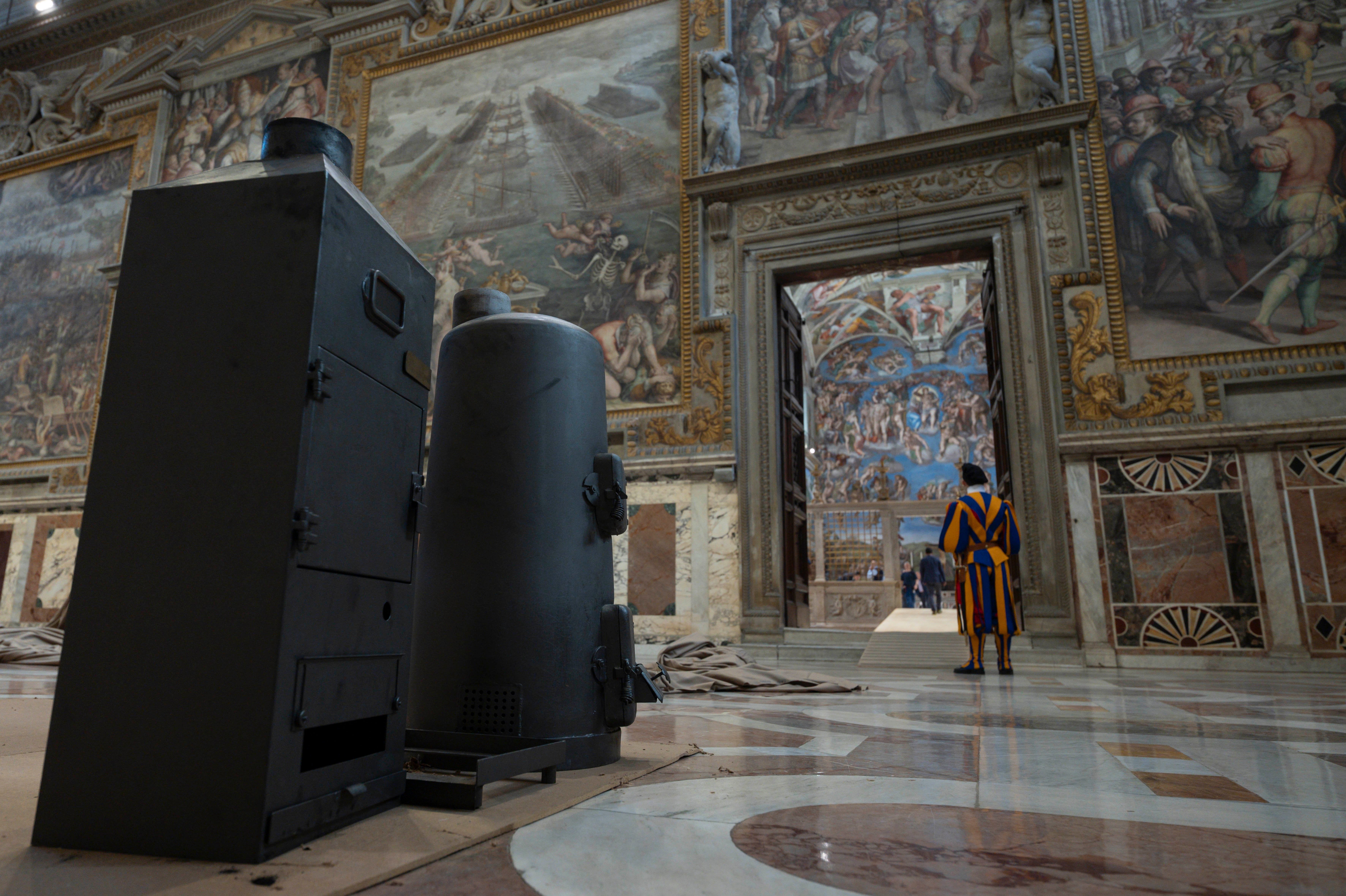 The stoves where conclave ballots will be burned
