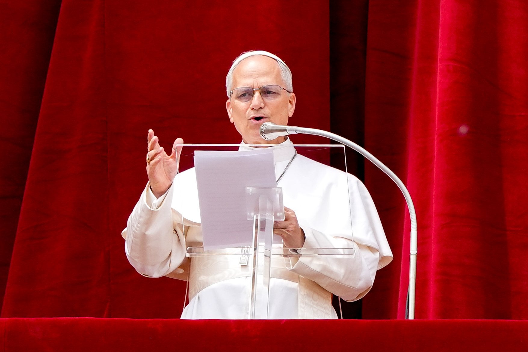 Pope Leo XIV at the "Regina Coeli" talk