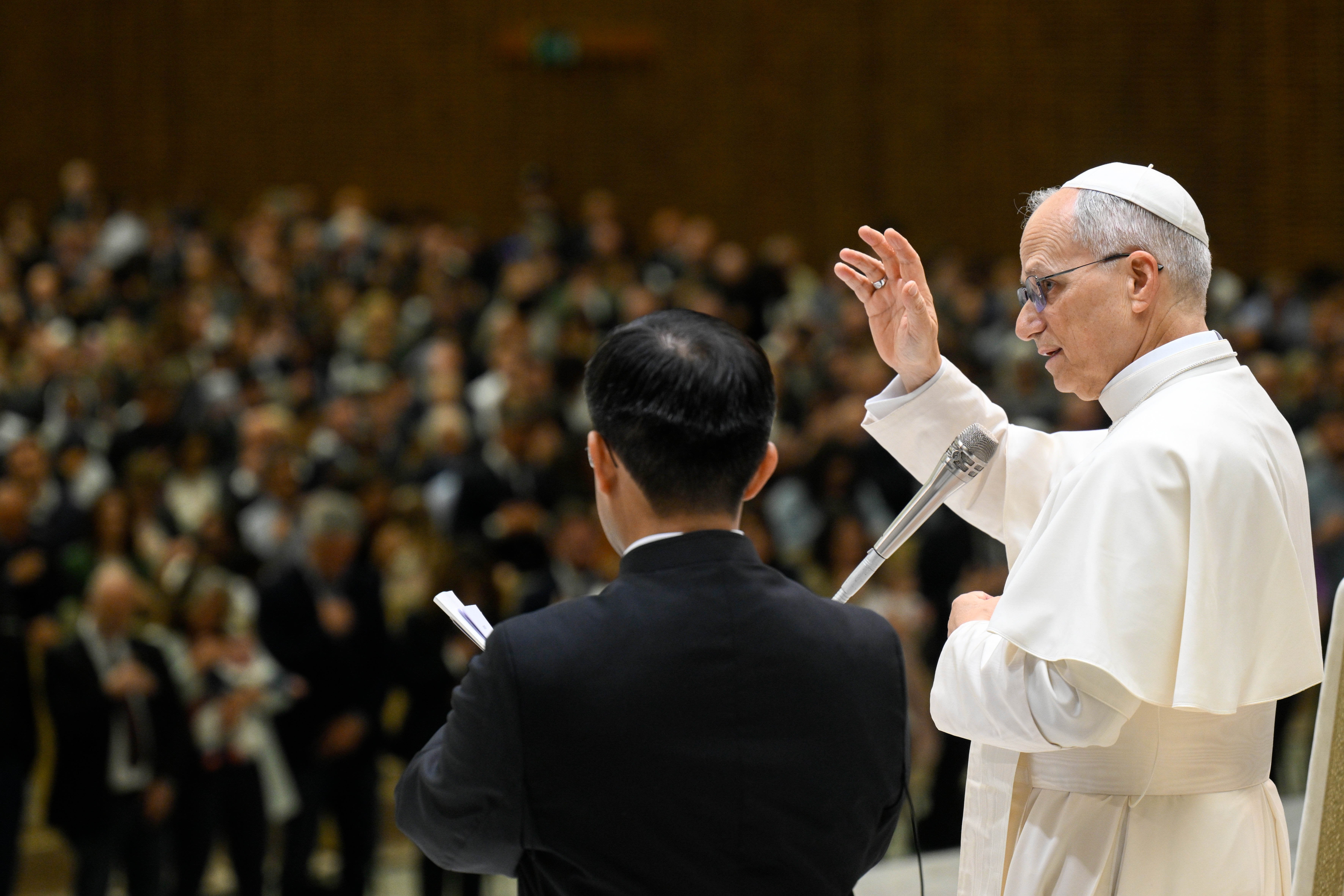 Pope Leo XIV blesses Vatican employees and their families