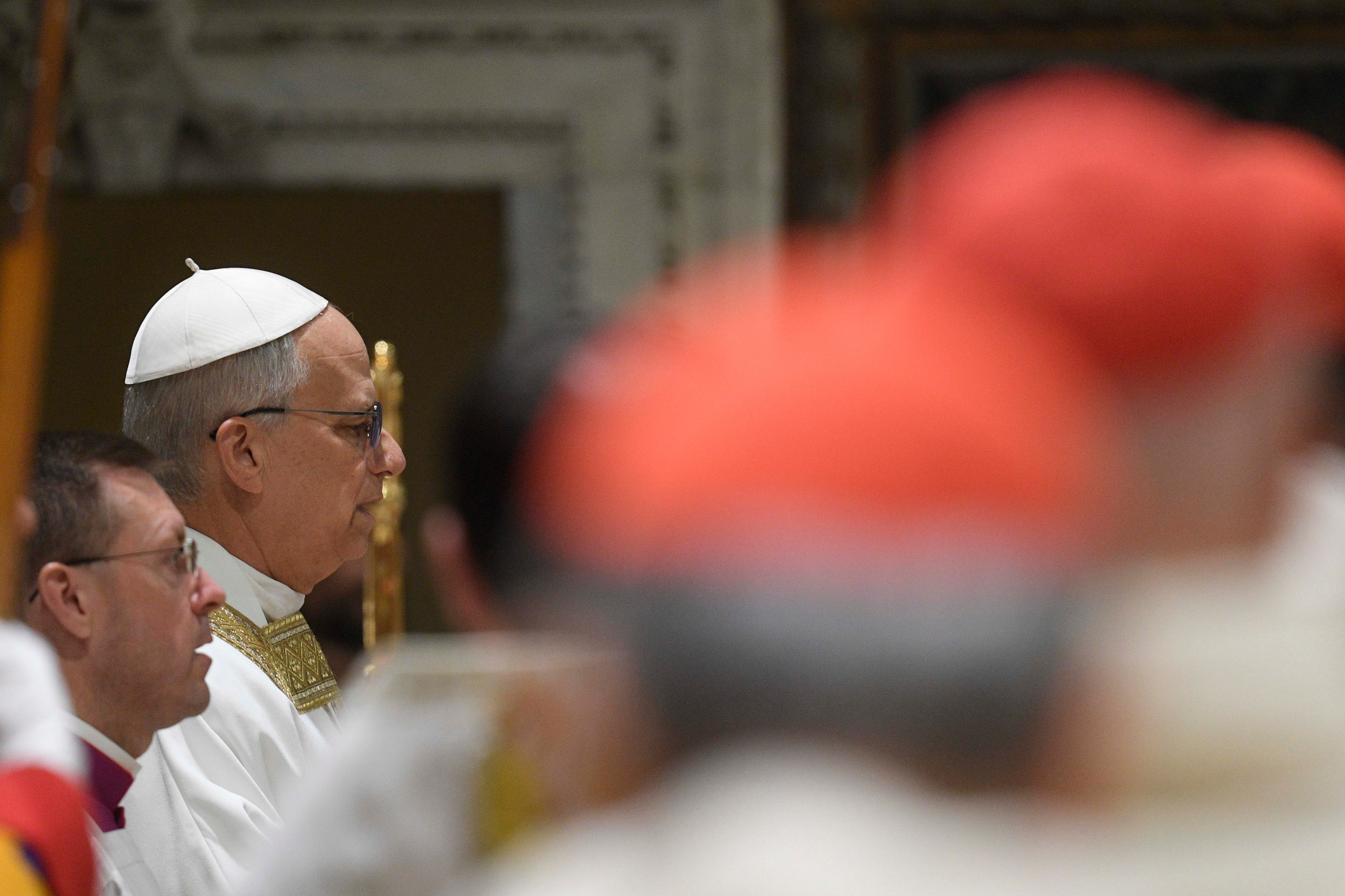 Pope Leo XIV celebrates his first Mass as pope.