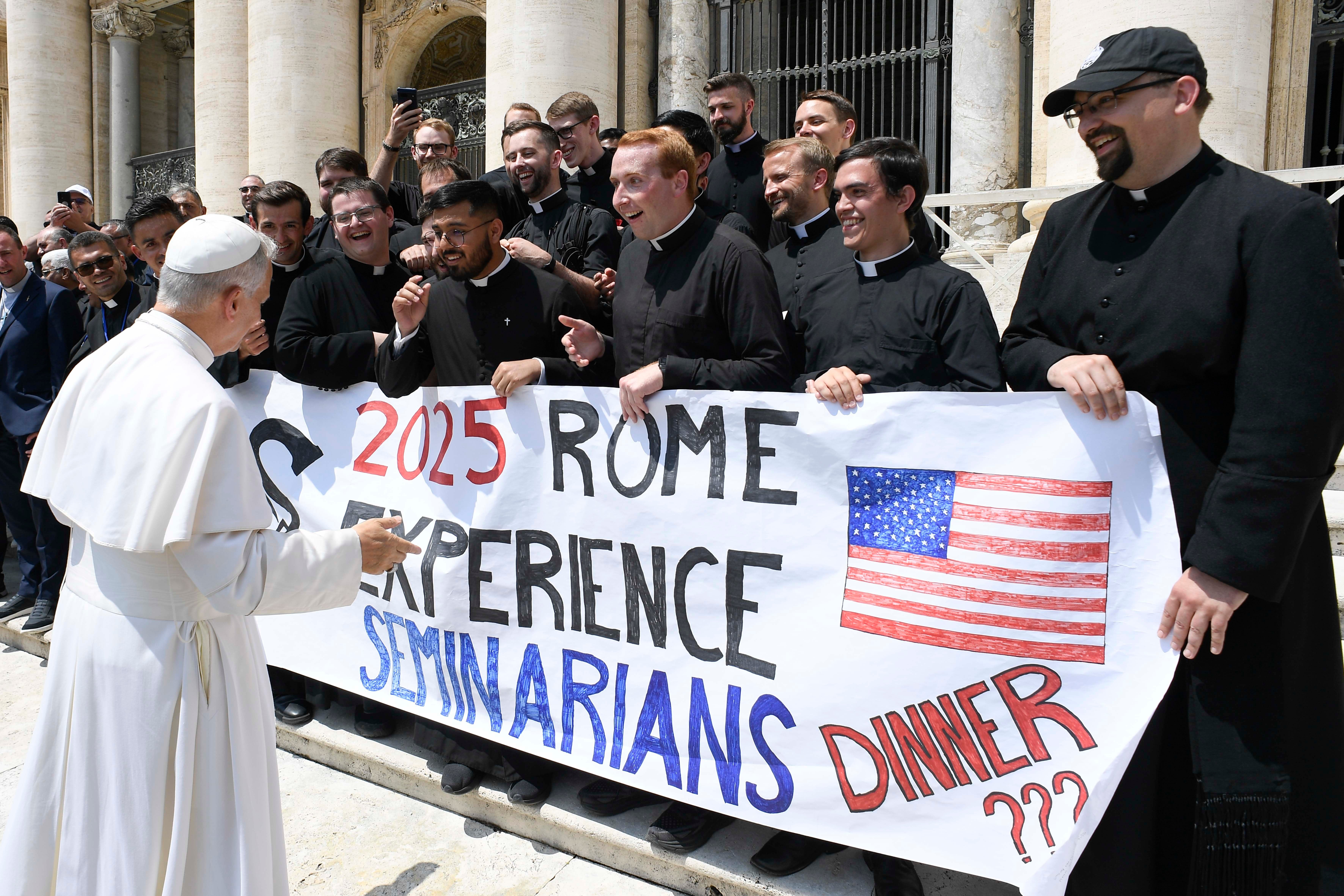 Pope Leo XIV with U.S. seminarians