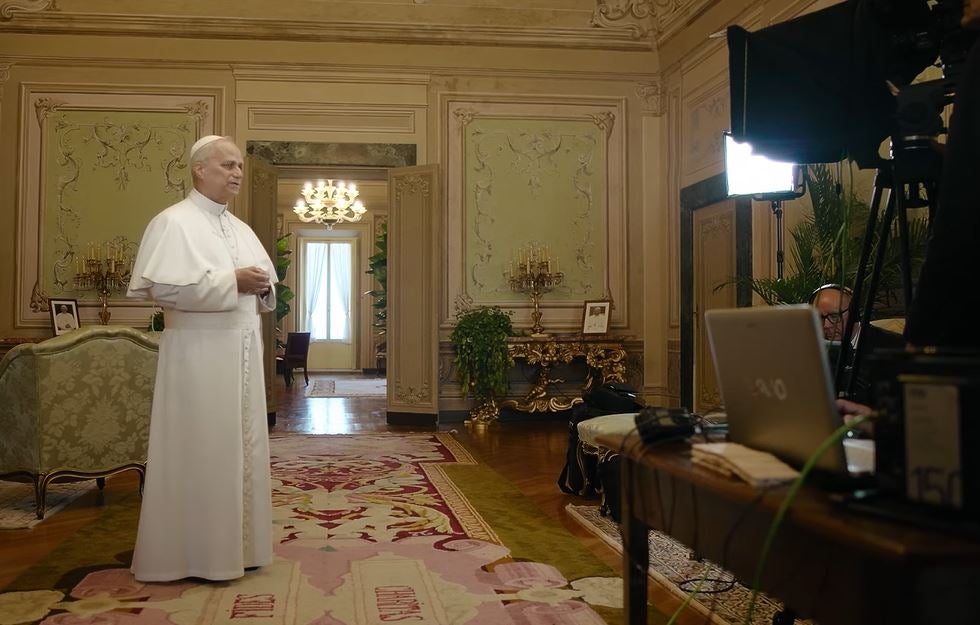 Pope Leo XIV records a video message