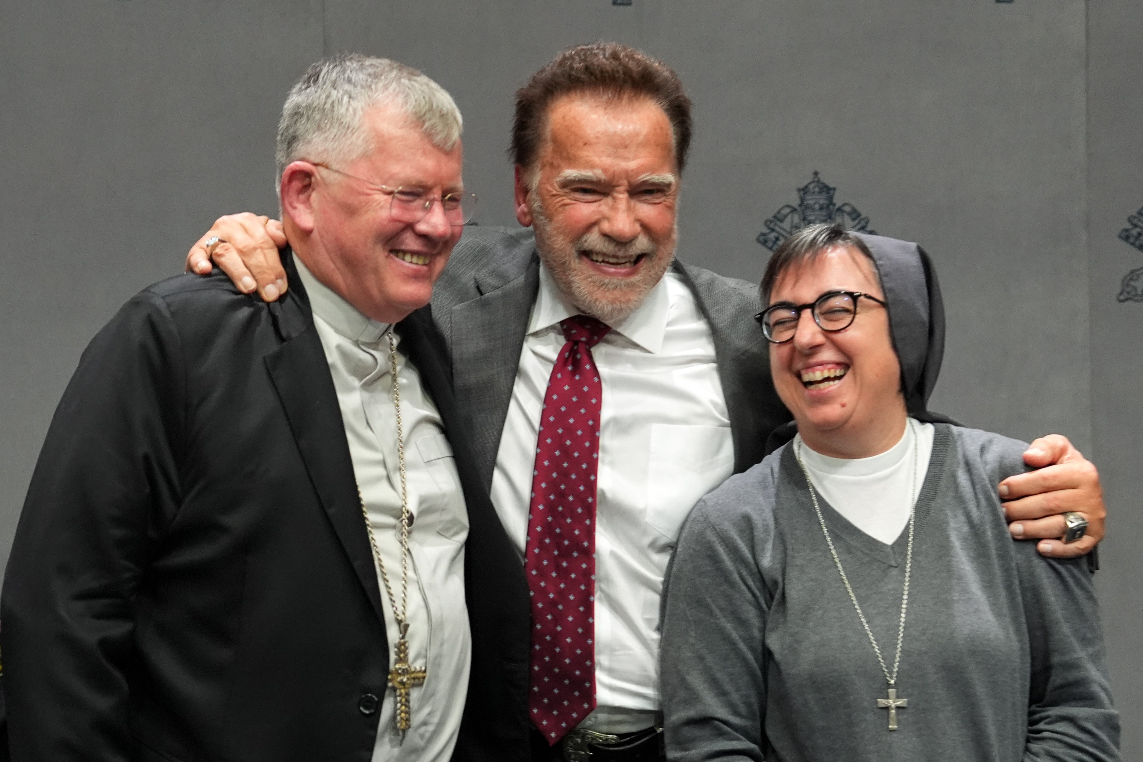 Cardinal Spengler, Arnold Schwarzenegger and Sister Smerilli
