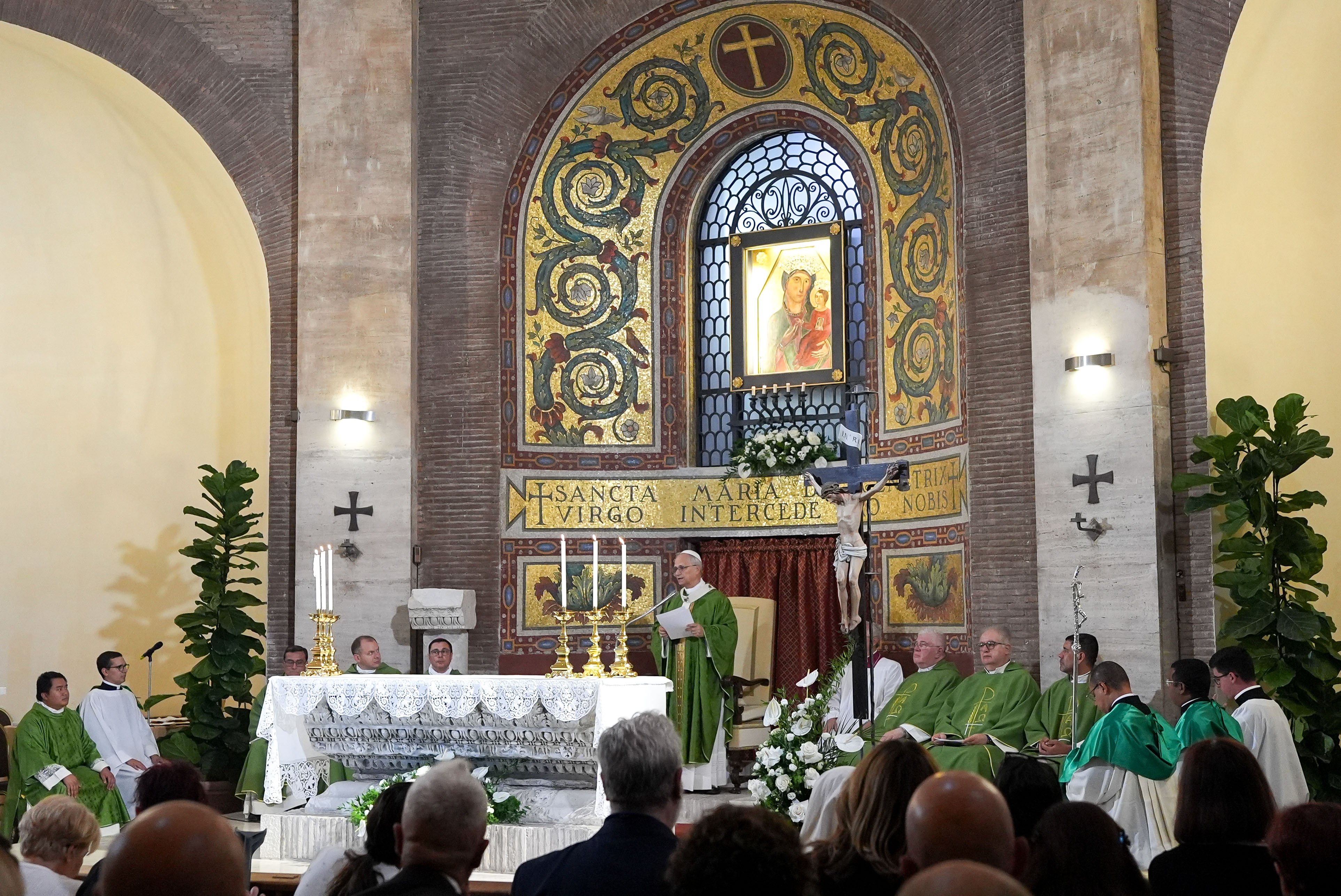 Pope Leo celebrates Mass with the poor in Albano, Italy