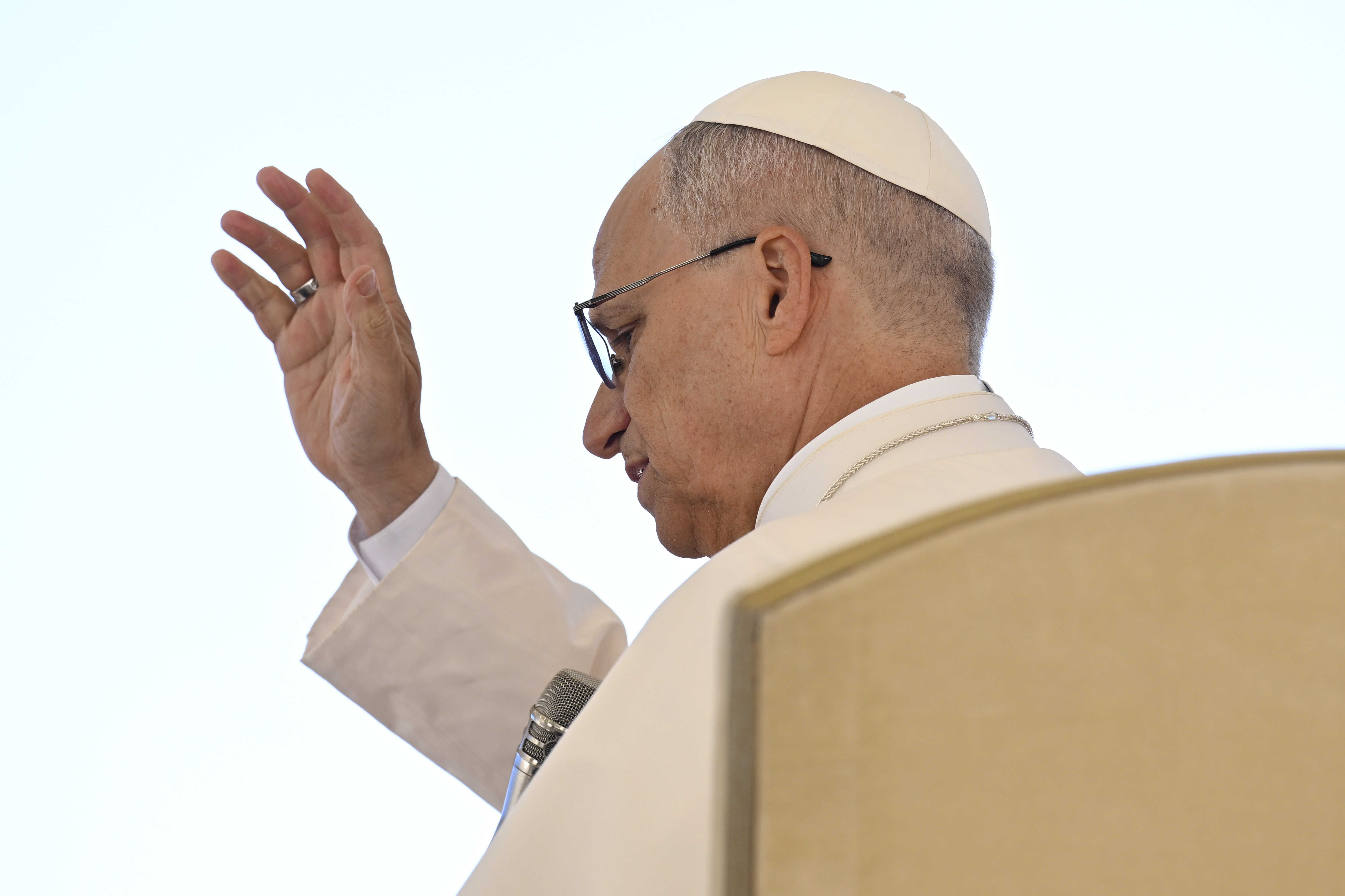 Pope Leo XIV gives his blessing