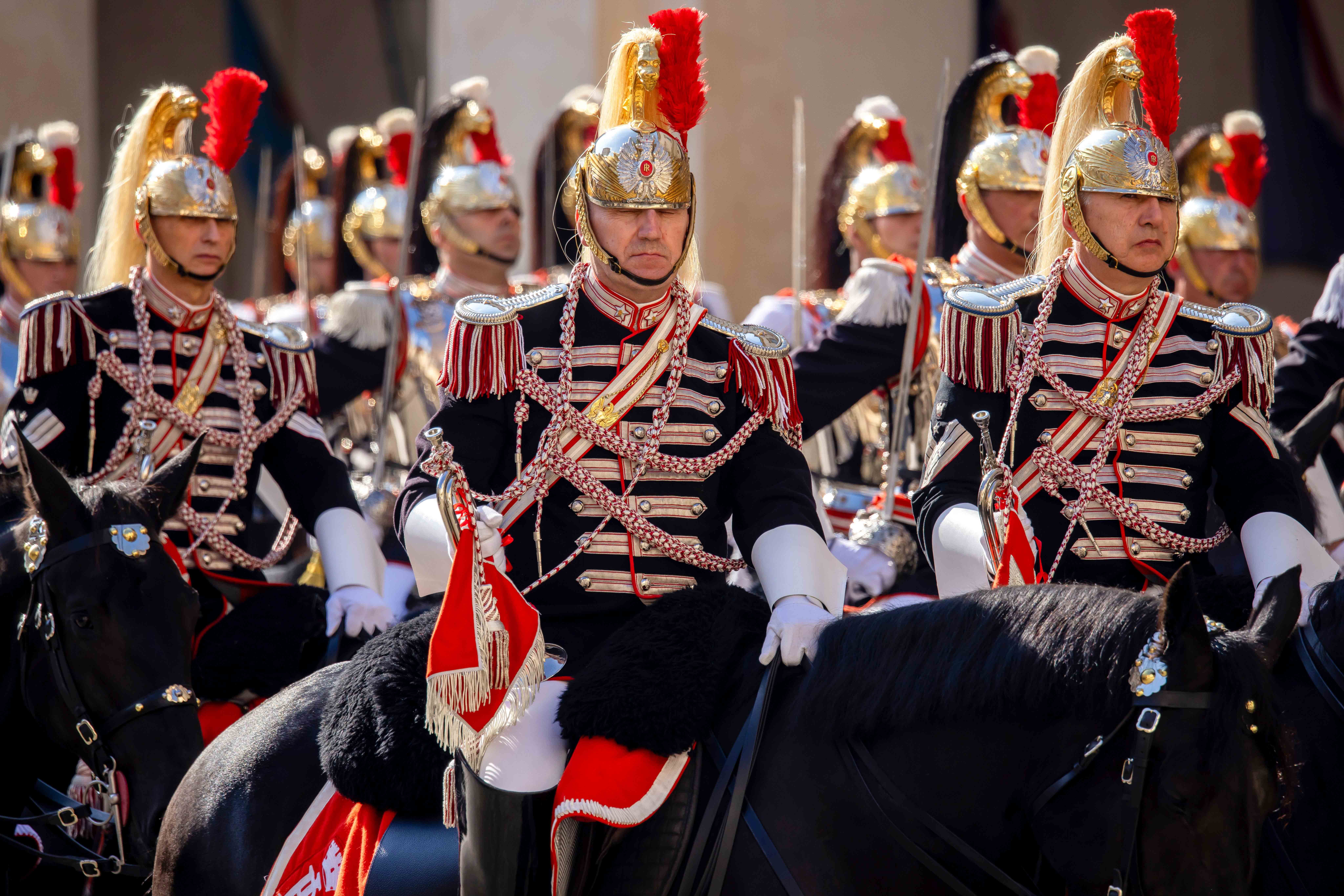 Mounted honor guard of the Italian president