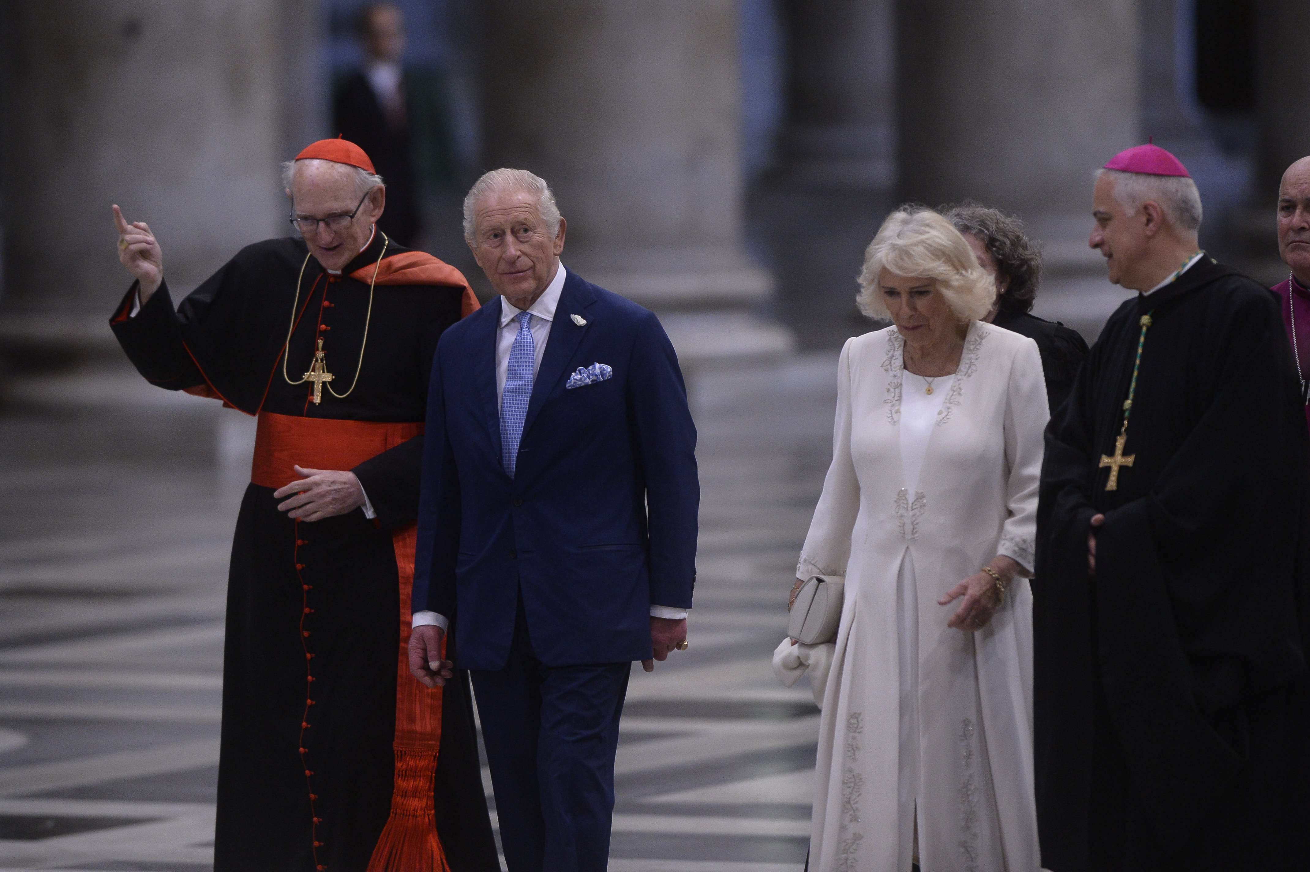US Cardinal Harvey with King Charles and Queen Camilla