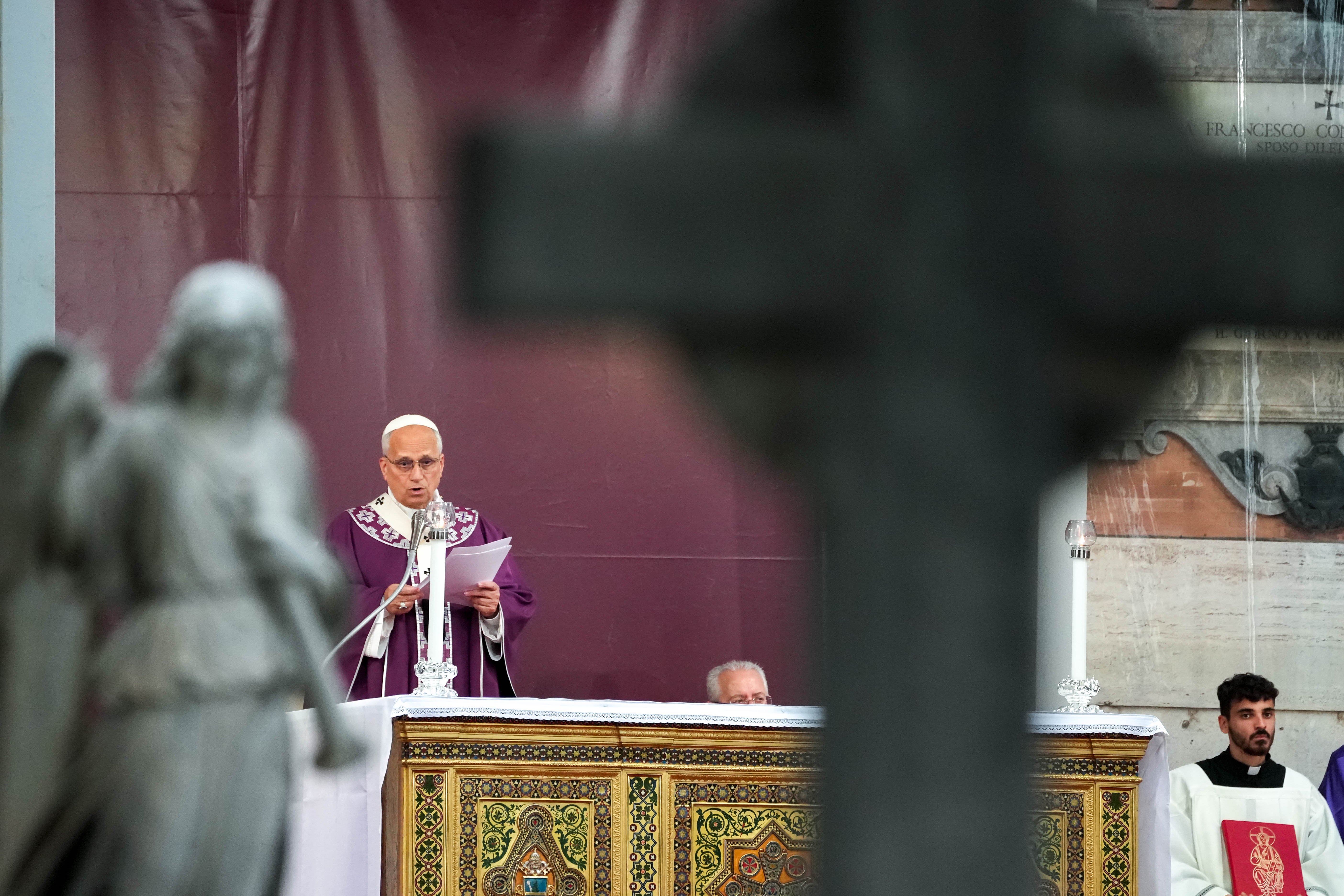 Pope Leo gives his homily in Rome's Verano cemetery