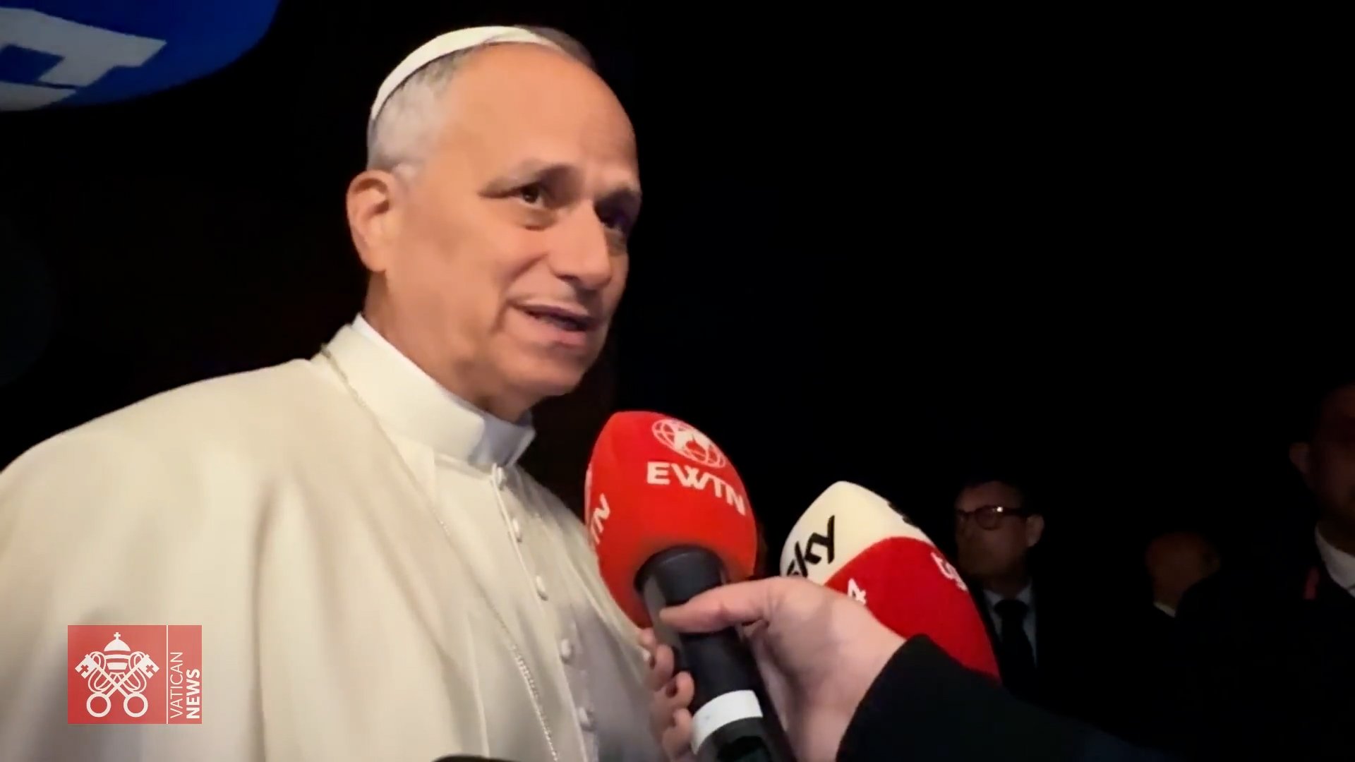 Pope Leo speaks to reporters Nov. 4