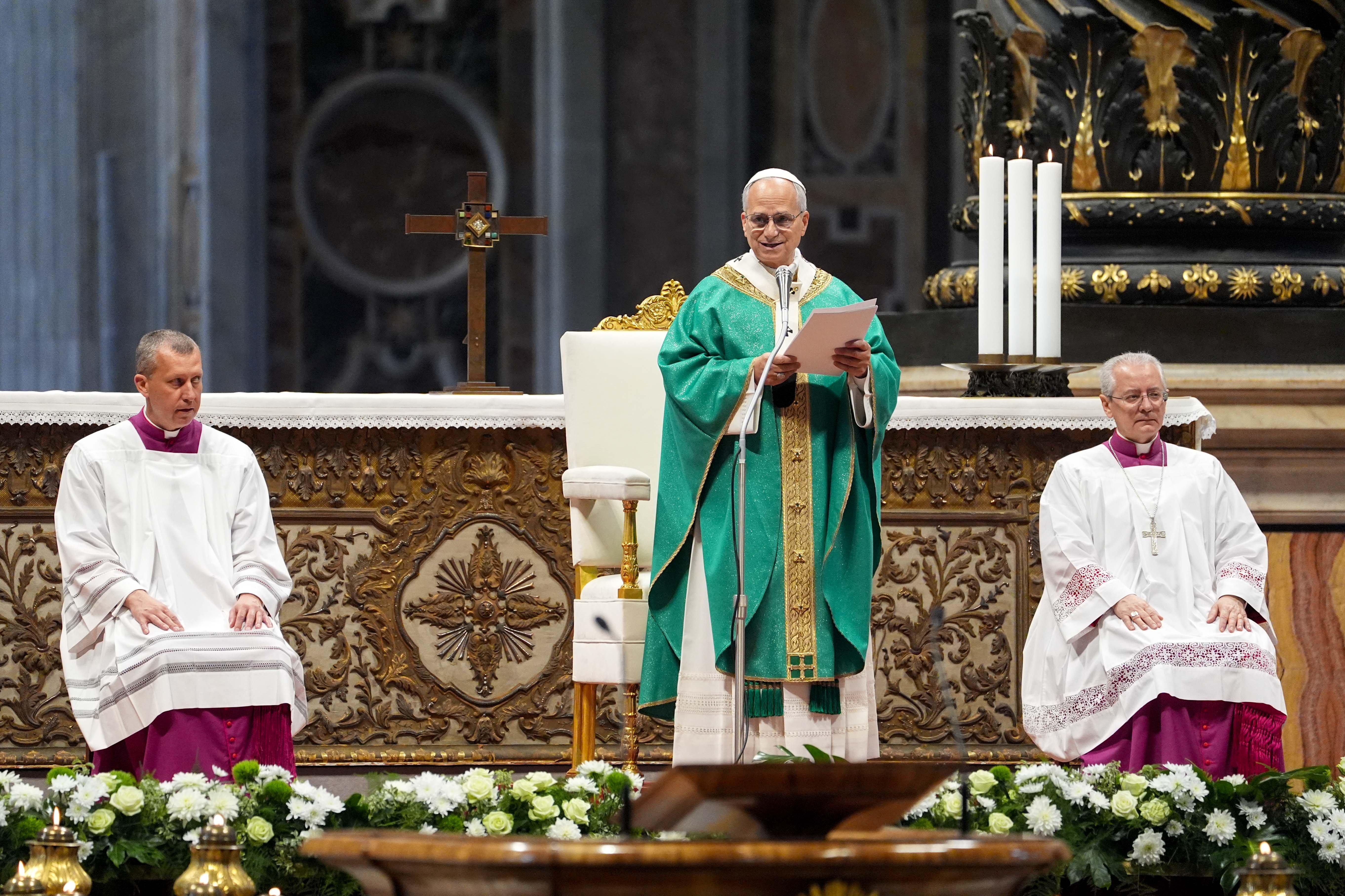 Pope Leo gives his homily at Mass for the Jubilee of the Poor
