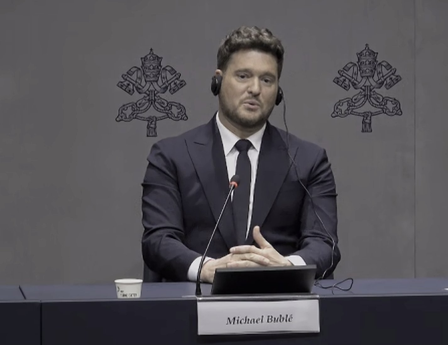 Michael Bublé at the Vatican press office